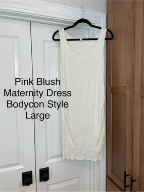 Pinkblush Cream Maternity Bodycon Tank Dress
